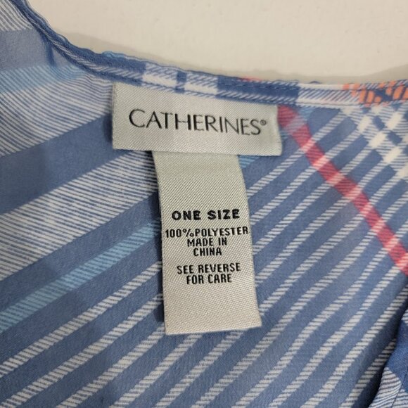 Catherines One Size Multicolor Kaftan Kimono Southwestern Boho Lightweight Geo - Picture 5 of 9